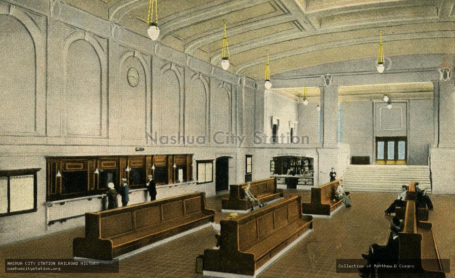 Postcard: Interior, Pawtucket-Central Falls Station, Pawtucket, Rhode Island